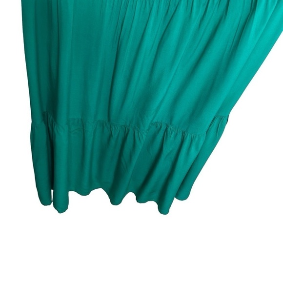 Andree by Unit Womens Tie Shoulder Tiered Maxi Dress Size Small Green Lined - Picture 5 of 7